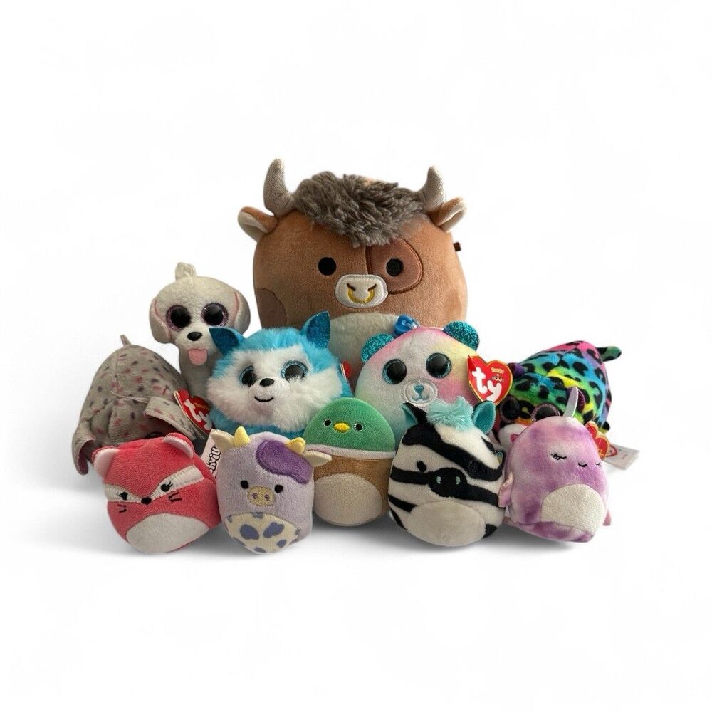 Girls Big squishville Squishmallow Ty Beanie Boo Plush Toy Stuff Animal Lot Tags
